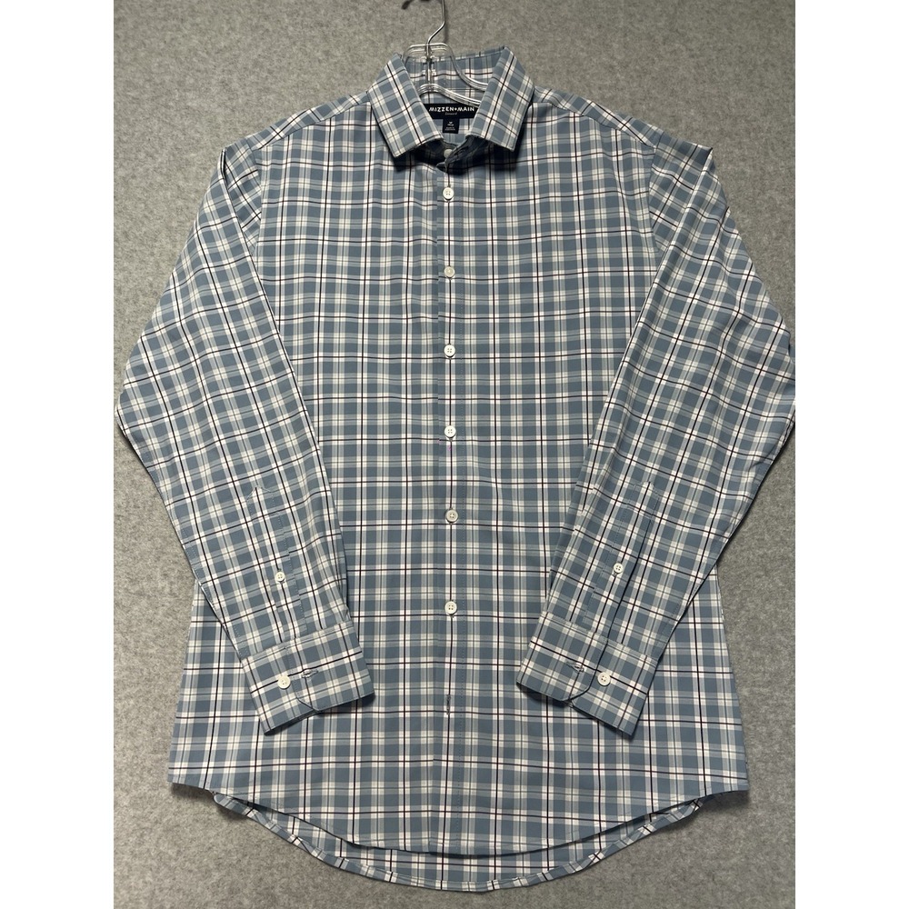 Mizzen+Main Leeward Men's Long Sleeve Shirt, Medium , Plaid, Button-Up, Trim Fit